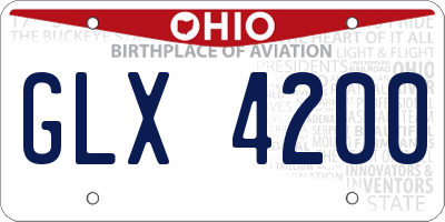 OH license plate GLX4200