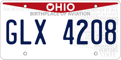 OH license plate GLX4208