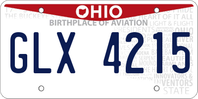 OH license plate GLX4215