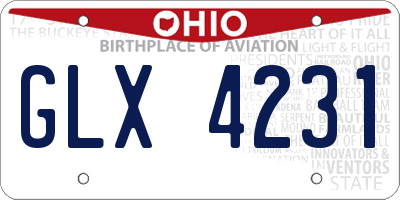 OH license plate GLX4231