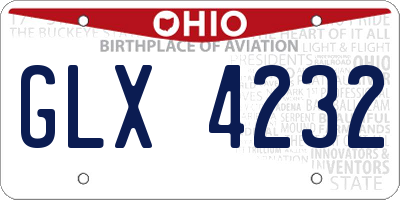 OH license plate GLX4232