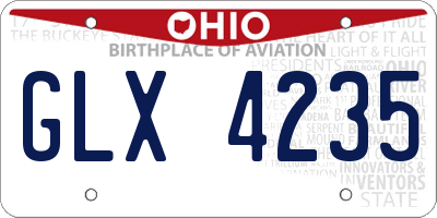 OH license plate GLX4235