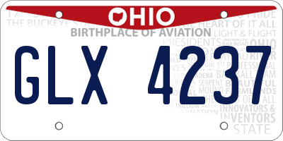 OH license plate GLX4237