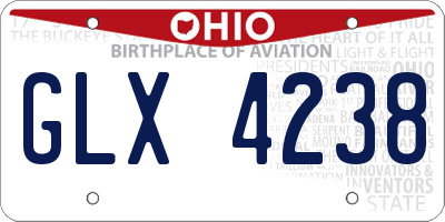 OH license plate GLX4238