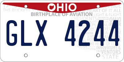 OH license plate GLX4244