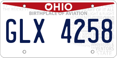 OH license plate GLX4258