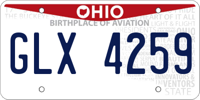 OH license plate GLX4259