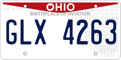 OH license plate GLX4263