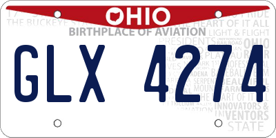 OH license plate GLX4274