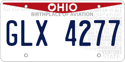 OH license plate GLX4277