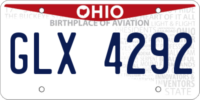 OH license plate GLX4292