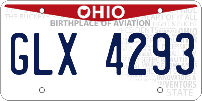 OH license plate GLX4293