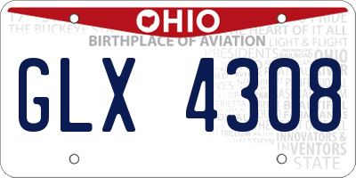 OH license plate GLX4308