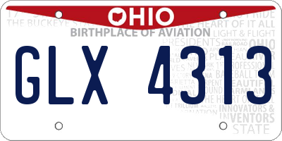 OH license plate GLX4313