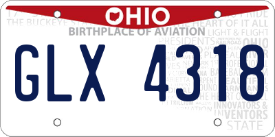 OH license plate GLX4318