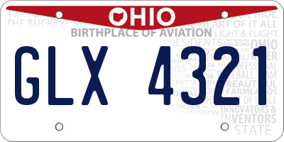 OH license plate GLX4321