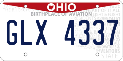 OH license plate GLX4337