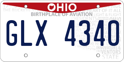 OH license plate GLX4340