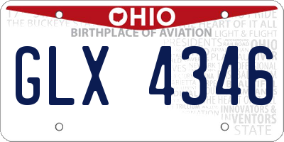 OH license plate GLX4346