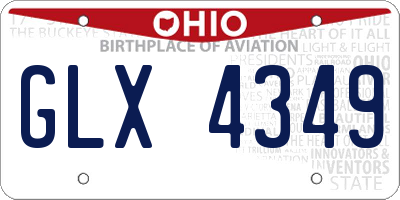 OH license plate GLX4349