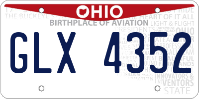 OH license plate GLX4352