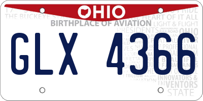 OH license plate GLX4366