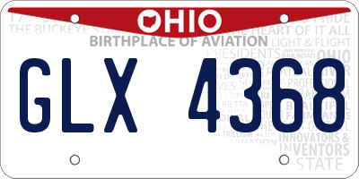 OH license plate GLX4368