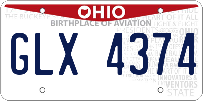 OH license plate GLX4374