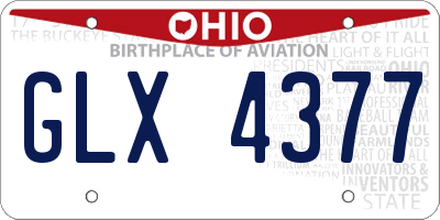 OH license plate GLX4377