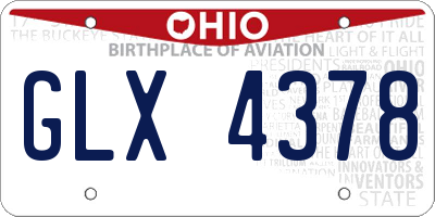 OH license plate GLX4378