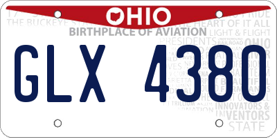 OH license plate GLX4380