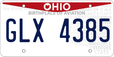 OH license plate GLX4385