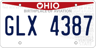 OH license plate GLX4387