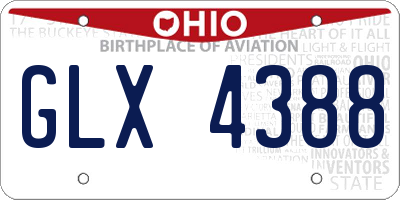 OH license plate GLX4388