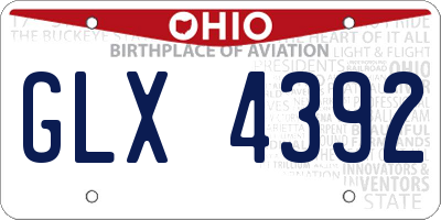 OH license plate GLX4392