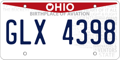 OH license plate GLX4398
