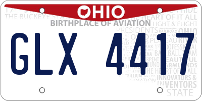 OH license plate GLX4417