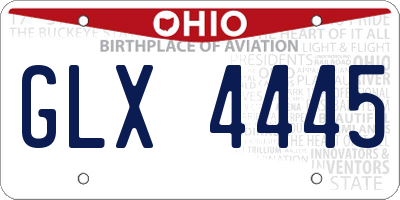 OH license plate GLX4445