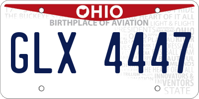 OH license plate GLX4447