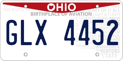 OH license plate GLX4452