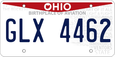 OH license plate GLX4462