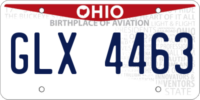 OH license plate GLX4463