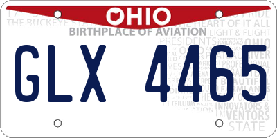 OH license plate GLX4465