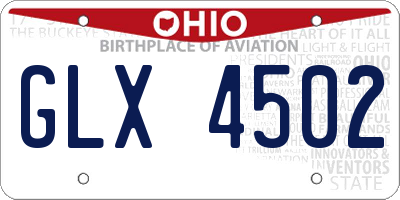 OH license plate GLX4502