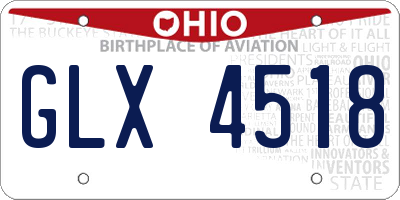 OH license plate GLX4518