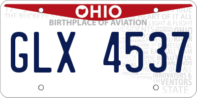 OH license plate GLX4537