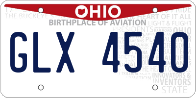OH license plate GLX4540