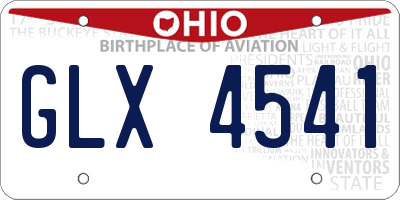 OH license plate GLX4541