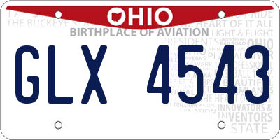 OH license plate GLX4543