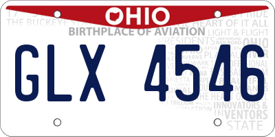 OH license plate GLX4546